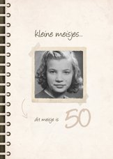 Verjaardagskaart fotoboek 'kleine meisjes worden groot'