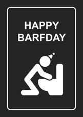 Verjaardagskaart happy barfday pictogram stijl