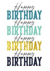 Verjaardagskaart happy birthday typografisch goud