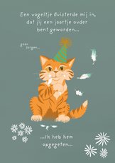 Verjaardagskaart kat bewaart jouw geheim 