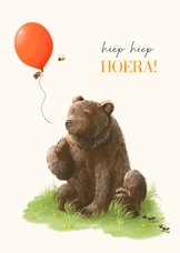 Verjaardagskaart lieve beer met ballon
