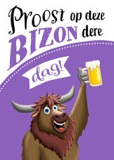 Verjaardagskaart met bizon