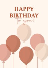 Verjaardagskaart met roze ballonnen happy birthday