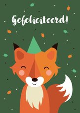 Verjaardagskaart met vosje voor kind