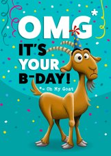 Verjaardagskaart 'oh my goat' met ouwe bok