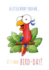 Verjaardagskaart Papegaai "It's your bird-day!"