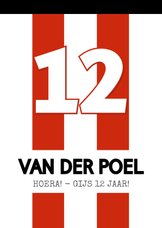 Verjaardagskaart rugnummer voetbal met leeftijd - Eindhoven