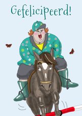 Verjaardagskaart Ruiter met paard