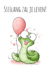 Verjaardagskaart slang - Sssslang zal je leven!