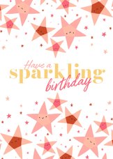 Verjaardagskaart sparkling birthday sterren recht