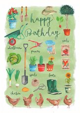 Verjaardagskaart tuinieren man