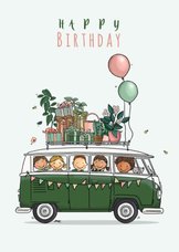 Verjaardagskaart Volkswagen groen