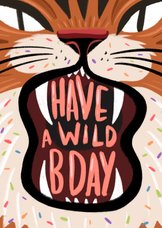 Verjaardagskaart wilde tijger met disco dip