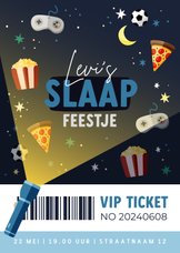 VIP ticket slaapfeestje games voetbal en sterren