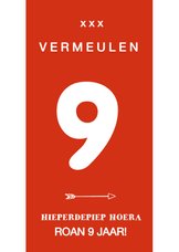 Voetbal verjaardagskaart rugnummer met leeftijd - amsterdam