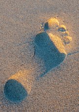 Voetstap in het zand
