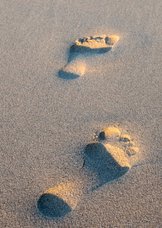 Voetstappen in het zand