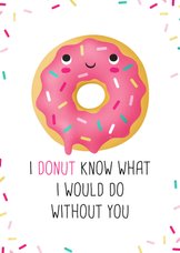 Vriendschapskaart donut grappig lief
