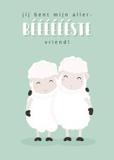 Vriendschapskaart met grappige illustratie van 2 schapen.