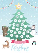 Vrolijke aftelkalender tot kerstmis voor kinderen 
