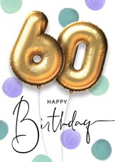 Vrolijke felicitatie verjaardagskaart ballon 60 jaar