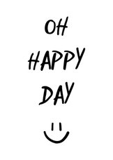 Wenskaart 'Oh happy day' met smiley