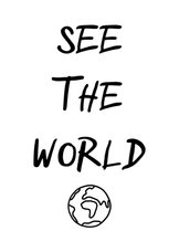 Wenskaart 'See the world' met wereldbol