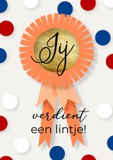 Wie verdient een lintje met confetti