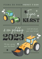 Zakelijke kerstkaart agrarisch tractor graafmachine
