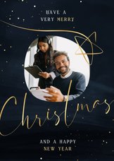 Zakelijke kerstkaart Christmas met foto en gouden ster