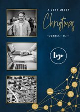 Zakelijke kerstkaart ICT met iconen, foto's en typografie