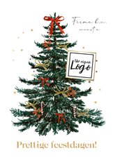 Zakelijke kerstkaart illustratie kerstboom klassiek sterren