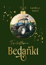 Zakelijke kerstkaart kerstbal bedankt sterren goud algemeen