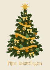 Zakelijke kerstkaart kerstboom goud trend decoratie