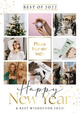 Zakelijke nieuwjaarskaart collage ‘Best of’ goud sterren