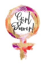 Zomaar kaart girl power vrouwsymbool abstract goud