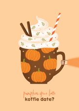 Zomaar kaartje koffie date herfst oranje