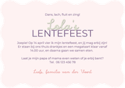 Communie uitnodiging abstracte kleurrijke bloemen Achterkant