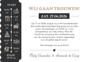 Festival wedding ticket uitnodiging in echte ticket vorm Achterkant