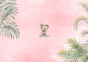 Geboorte meisje jungle vintage Achterkant