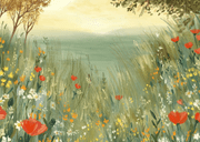 Geboortekaartje beren in een bloemenveld Achterkant