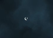 Geboortekaartje liggend donkerblauw wolk zilverfolie hart Achterkant