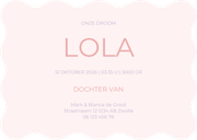 Golvend geboortekaartje abstracte bloemen kleurrijk Achterkant