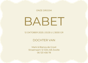 Golvend geboortekaartje abstracte bloemen naturel  Achterkant