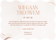 Golvende save the date foto stijlvol met marmereffect  Achterkant