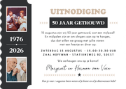 Grappige ticket vorm huwelijksjubileum uitnodiging kraftlook Achterkant