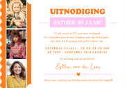 Hippe ticket vorm uitnodiging verjaardag party vrouw Achterkant