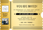 Originele VIP ticket uitnodiging nieuwjaarsborrel  Achterkant
