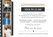 Party ticket uitnodiging kraftlook in echte ticket vorm Achterkant