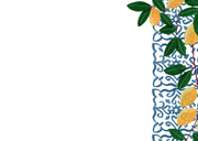 Save the Date zomer tegels en citroenen Achterkant